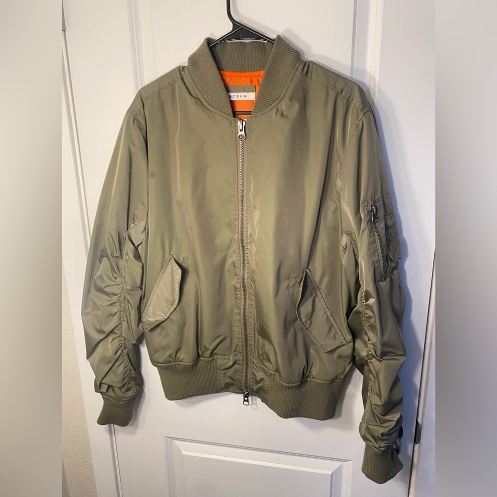 Pacsun bomber jacket olive green